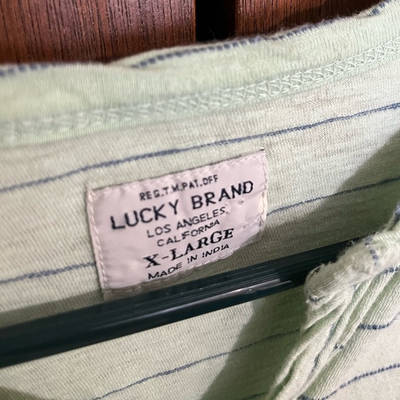 Lucky Brand Mens XL Green W/ Blue Stripes - Picture 4 of 4